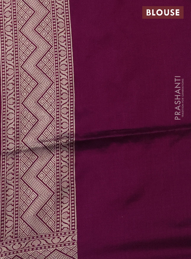 Banarasi uppada silk saree purple with allover zari woven floral weaves and zari woven border