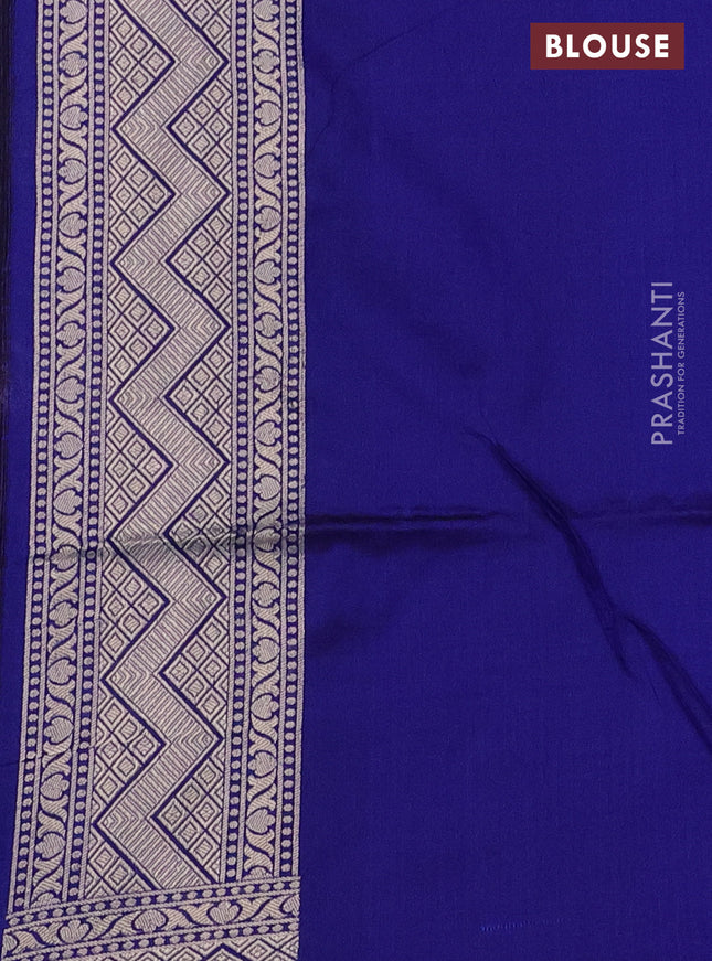 Banarasi uppada silk saree blue with allover zari woven floral weaves and zari woven border