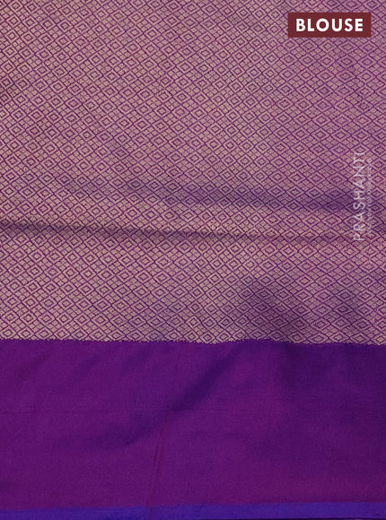 Banarasi uppada silk saree dual shade of violet with allover thread & zari weaves and zari woven border