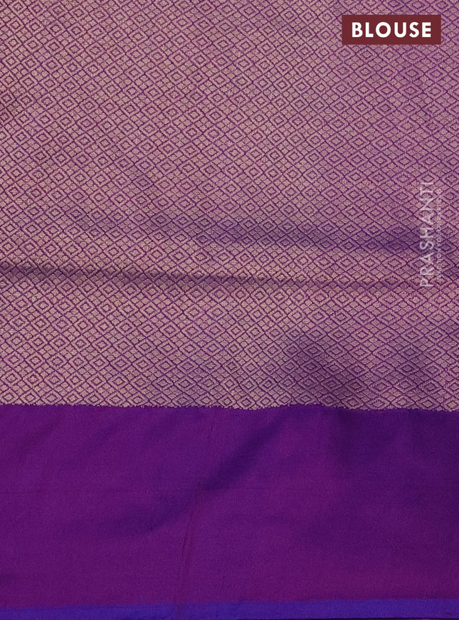 Banarasi uppada silk saree dual shade of violet with allover thread & zari weaves and zari woven border
