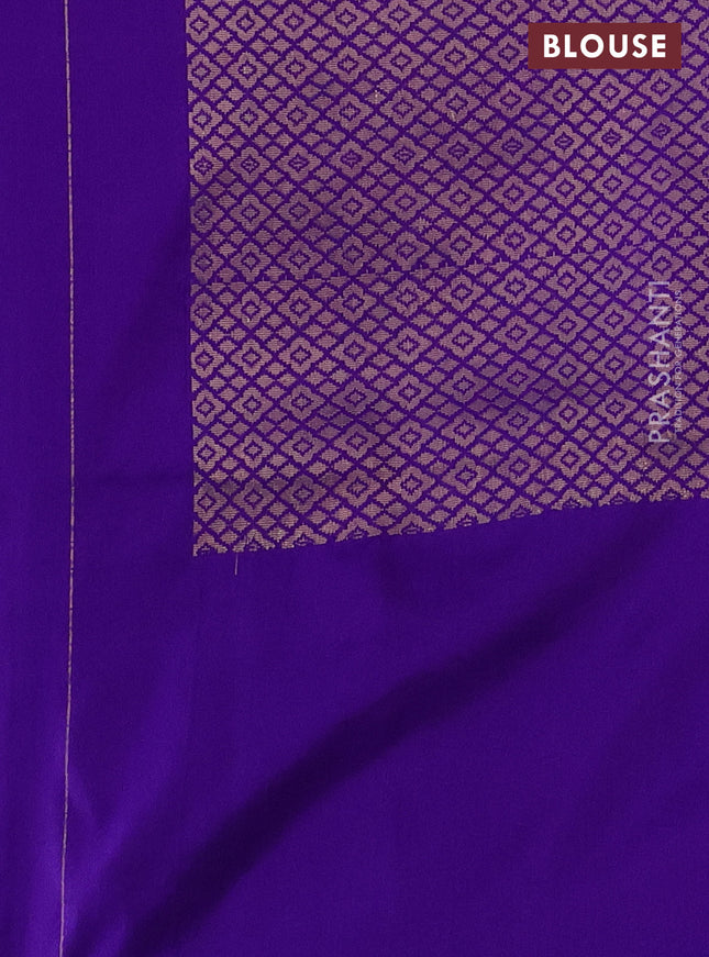 Banarasi uppada silk saree royal blue with allover thread & zari woven floral weaves and floral zari woven border