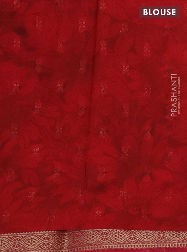 Semi mysore crepe saree maroon and black with zari weaves and long printed border