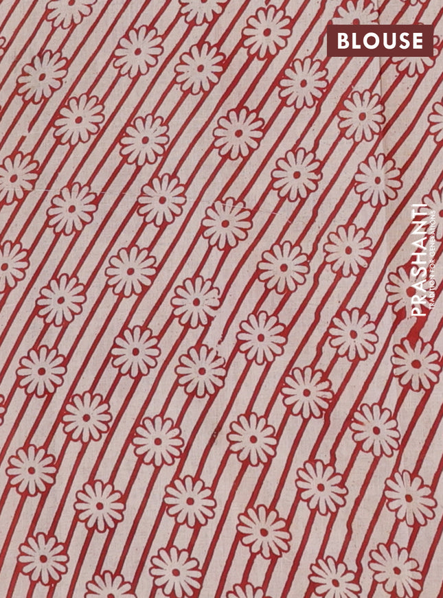 Kalamkari cotton saree black and beige with allover prints and printed border