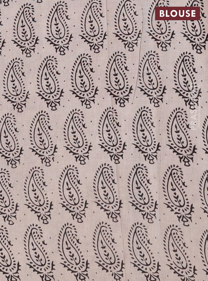 Kalamkari cotton saree maroon and blue with allover prints and printed border