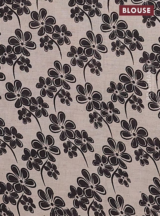 Kalamkari cotton saree dark mustard and maroon with allover prints and printed border