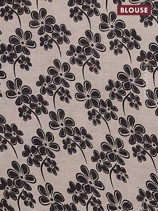 Kalamkari cotton saree dark mustard and maroon with allover prints and printed border