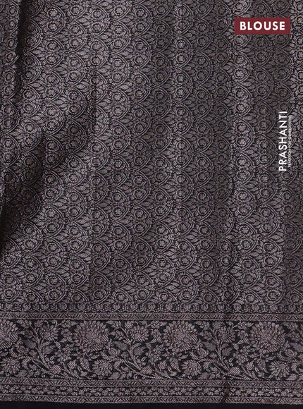 Semi chiniya silk saree black with allover zari woven buttas and zari woven border