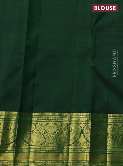 Pure kanchipuram silk saree green with zari woven buttas and zari woven border