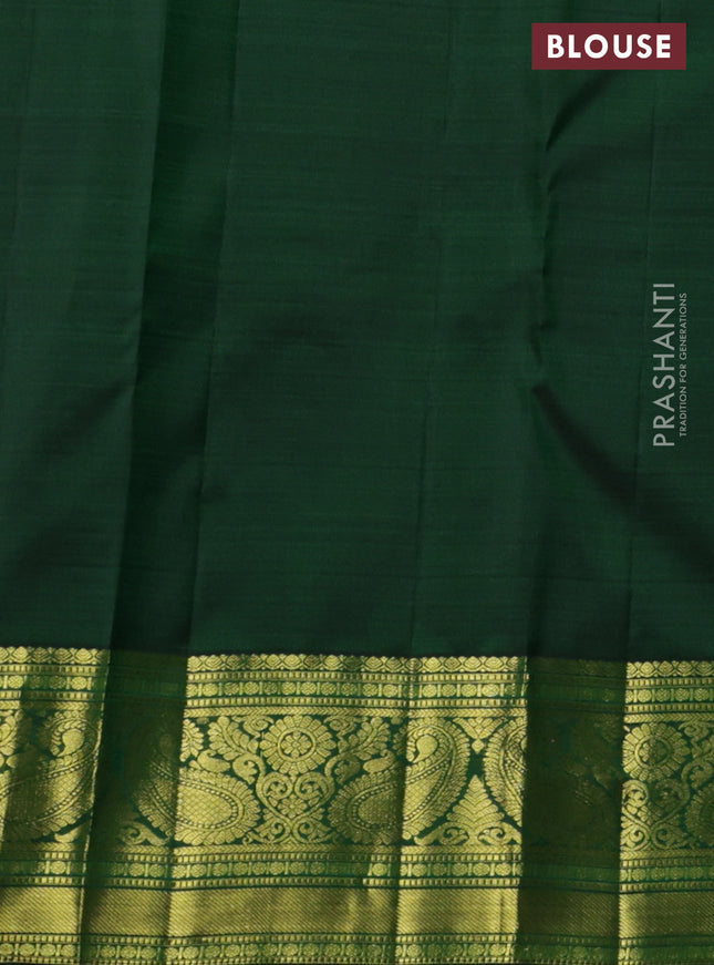 Pure kanchipuram silk saree green with zari woven buttas and zari woven border
