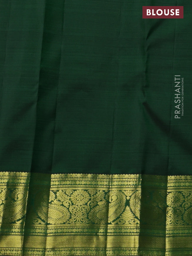 Pure kanchipuram silk saree green with zari woven buttas and zari woven border