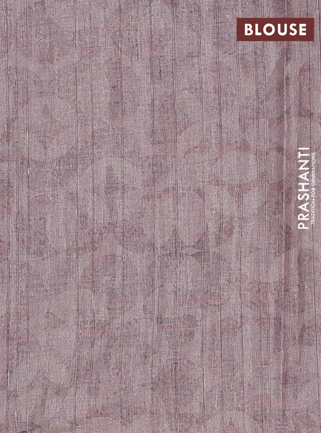 Semi tussar saree pastel pink with digital prints in borderless style