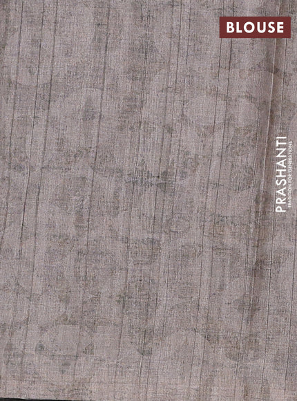 Semi tussar saree beige with digital prints in borderless style