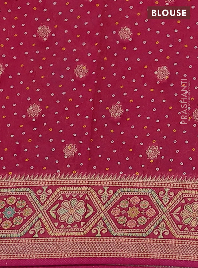 Banarasi georgette saree pink with bandhani prints & mina weaves