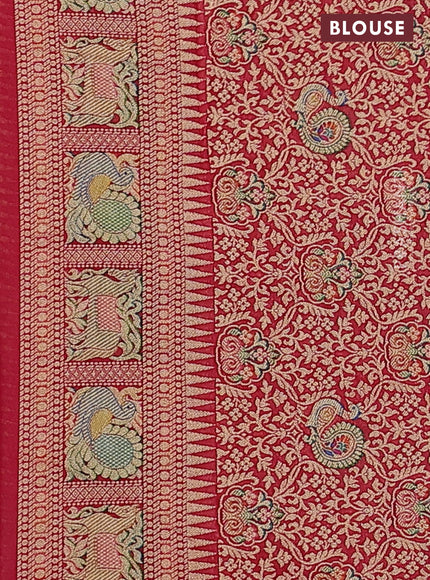 Banarasi georgette saree red with bandhani prints & mina weaves