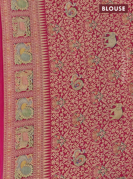 Banarasi georgette saree pink with bandhani prints & mina weaves