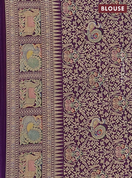 Banarasi georgette saree purple with bandhani prints & mina weaves