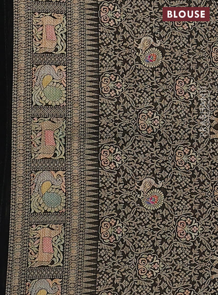 Banarasi georgette saree black with bandhani prints & mina weaves