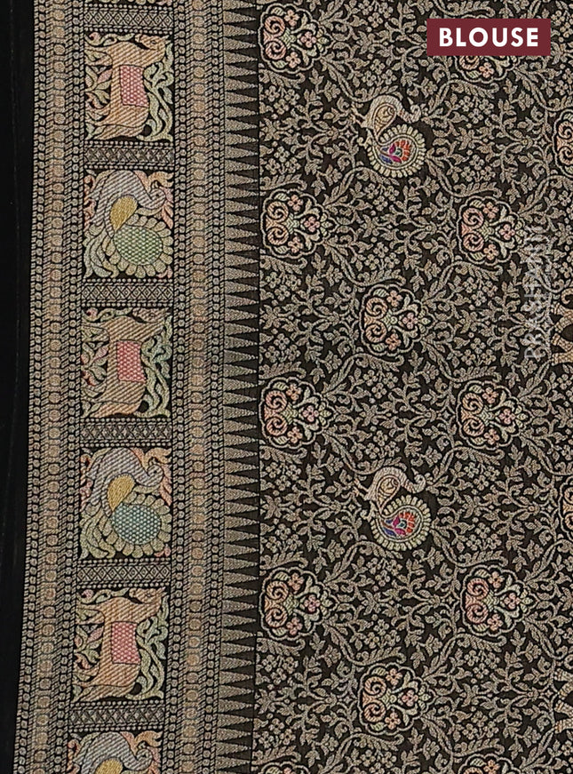 Banarasi georgette saree black with bandhani prints & mina weaves