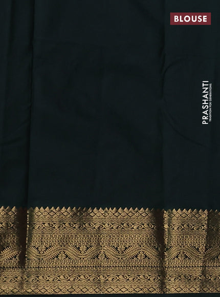 Bangalori silk saree mauve pink and bottle green with zari woven buttas and zari woven border