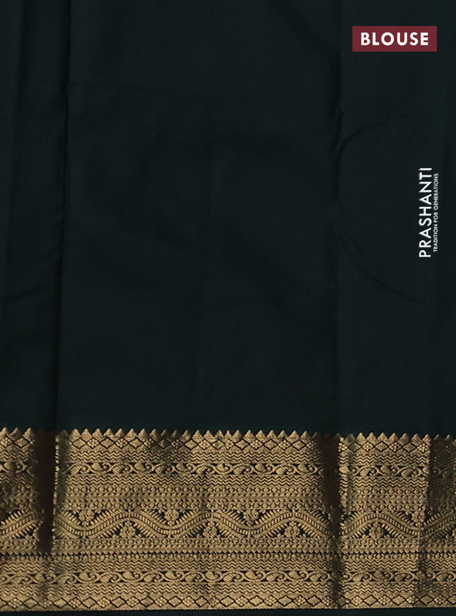 Bangalori silk saree mauve pink and bottle green with zari woven buttas and zari woven border