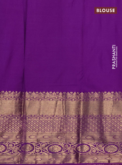 Bangalori silk saree dual shade of teal bluish green and violet with zari woven buttas and long zari woven border