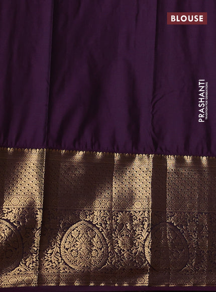 Bangalori silk saree green and wine shade with zari woven buttas and long zari woven border