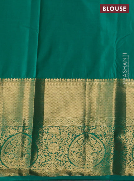 Bangalori silk saree purple and green with zari woven buttas and long zari woven border