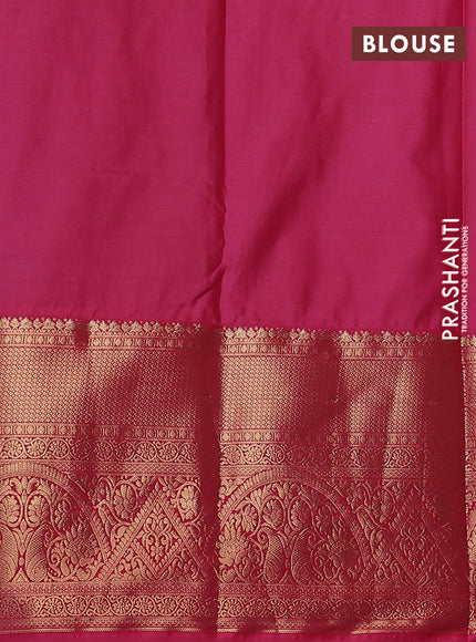 Bangalori silk saree deep maroon and pink with zari woven buttas and long zari woven border