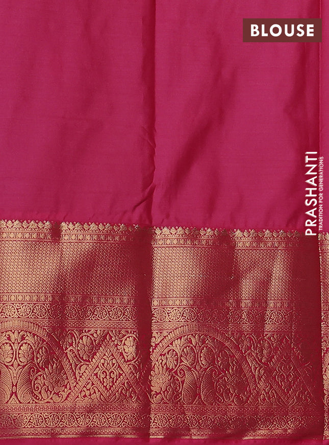 Bangalori silk saree deep maroon and pink with zari woven buttas and long zari woven border
