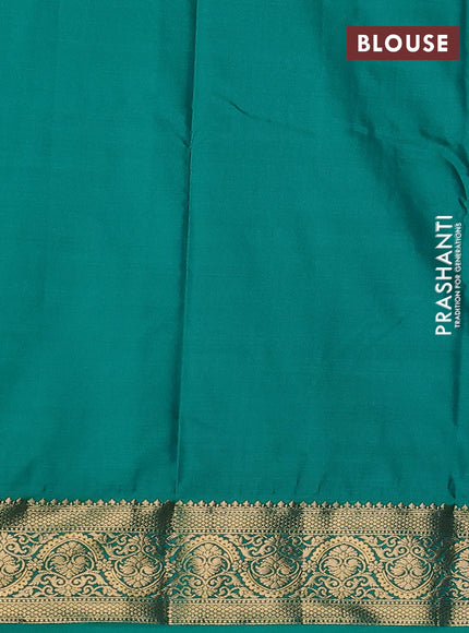 Bangalori silk saree purple and green with zari woven buttas and zari woven border