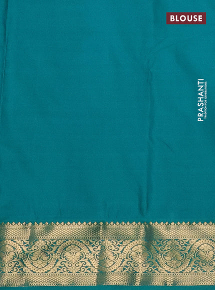 Bangalori silk saree purple and green with zari woven buttas and zari woven border
