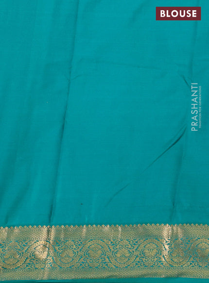 Bangalori silk saree reddish pink and green with zari woven buttas and zari woven border