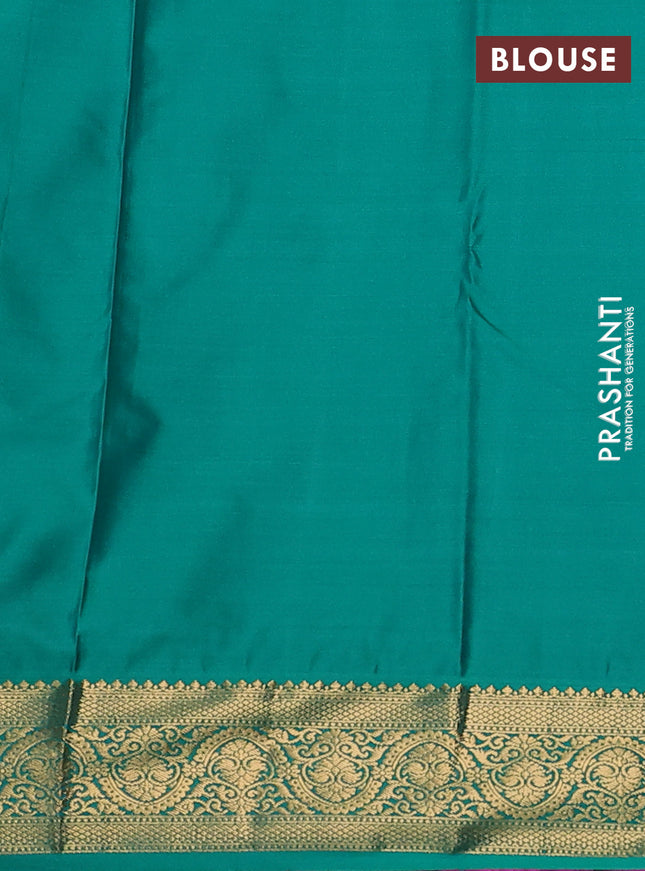 Bangalori silk saree purple and green with zari woven buttas and zari woven border