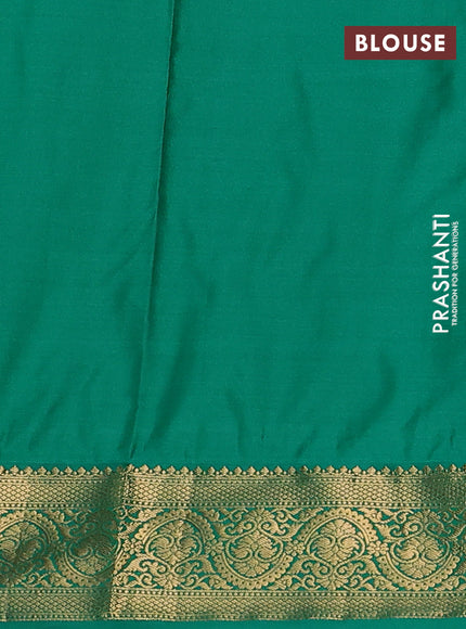 Bangalori silk saree purple and green with zari woven buttas and zari woven border