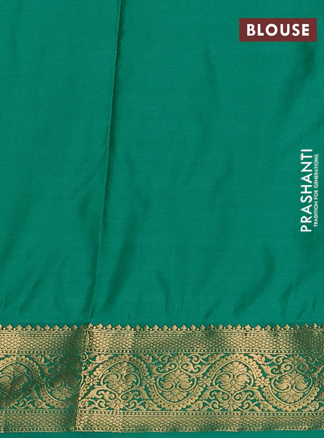 Bangalori silk saree purple and green with zari woven buttas and zari woven border