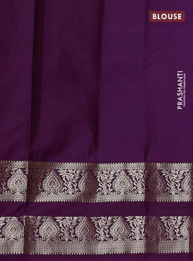 Bangalori silk saree pink and deep purple with zari woven buttas and zari woven border