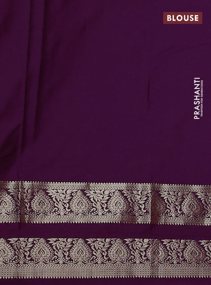 Bangalori silk saree pink and deep purple with zari woven buttas and zari woven border