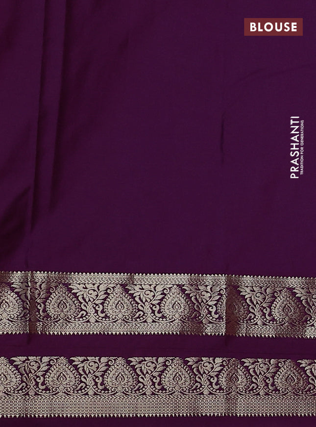 Bangalori silk saree pink and deep purple with zari woven buttas and zari woven border