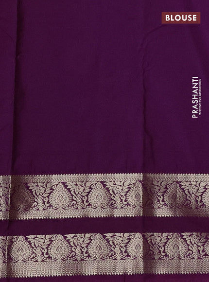 Bangalori silk saree mustard yellow and deep purple with zari woven buttas and zari woven border