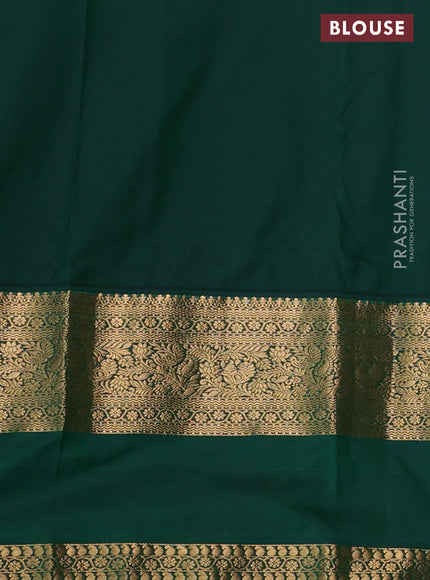 Bangalori silk saree red and green with zari woven buttas and rettapet zari woven border