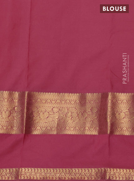 Bangalori silk saree deep violet and pink shade with zari woven buttas and rettapet zari woven border