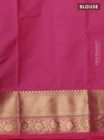 Bangalori silk saree deep maroon and pink with zari woven buttas and zari woven border