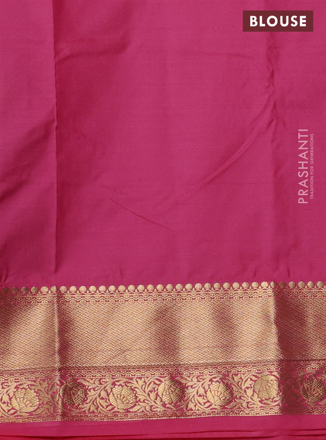 Bangalori silk saree deep maroon and pink with zari woven buttas and zari woven border