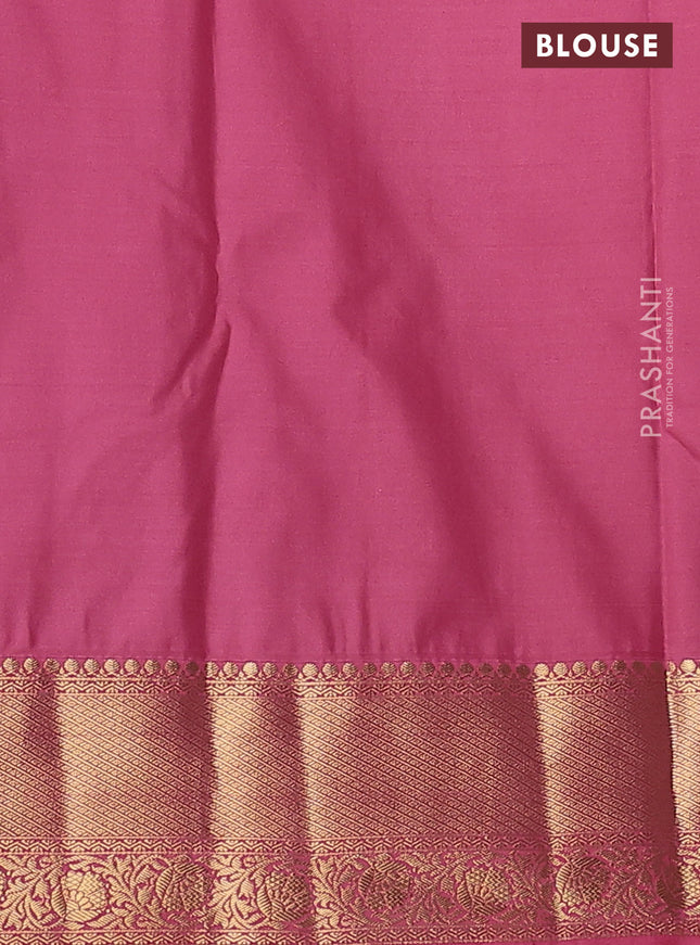 Bangalori silk saree pastel green and pink with zari woven buttas and zari woven border