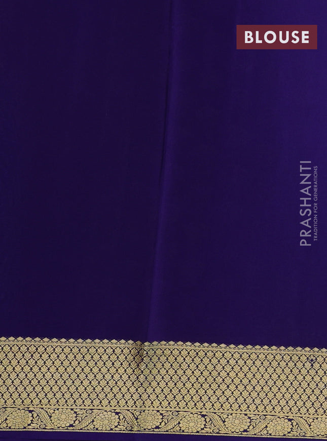 Pure mysore silk saree cs blue and blue with zari woven buttas and zari woven border