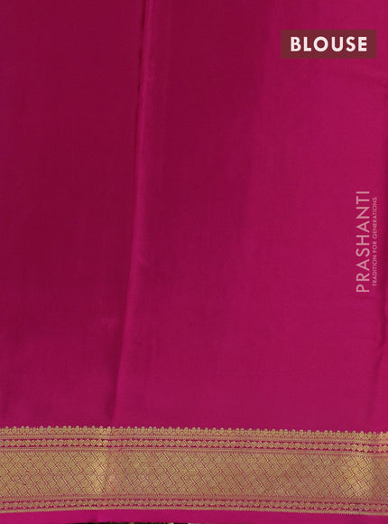 Pure mysore silk saree teal blue and pink with zari woven buttas and zari woven border
