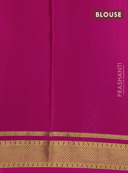 Pure mysore silk saree light blue and pink with plain body and zari woven border
