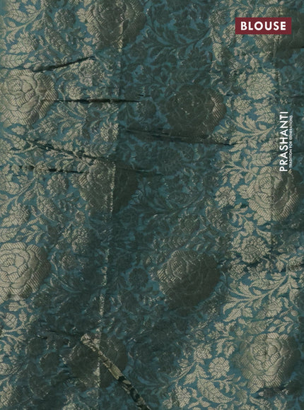 Chiniya silk saree pastel blue and pastel green shade with allover bandhani prints & zari weaves and zari woven border