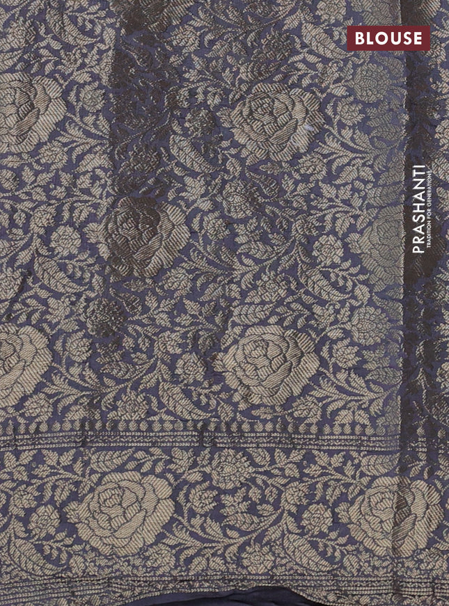 Chiniya silk saree grey with allover bandhani prints & zari weaves and zari woven border