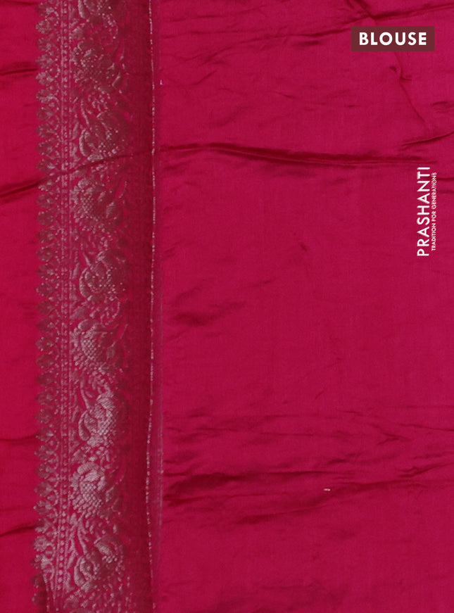 Chiniya silk saree purple and pink with allover bandhani prints & zari weaves and zari woven border